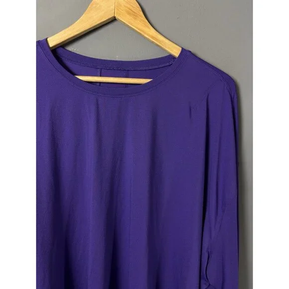 LULULEMON Womens Size XL? Purple Muscle Love Long Sleeve Shirt Top Oversized - Picture 2 of 5